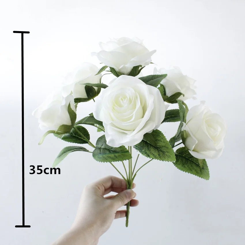 1 букет 7 голов Французская романтическая искусственная Роза, для создания своими руками Шелковый цветок для вечерние свадебные декоративные искусственные цветы