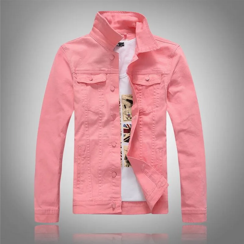 

2019 Hot Slim Mens Cotton Jackets and Coats Casual Denim Jacket Men Veste Homme Men Jeans Jacket Male White Black Army Green Red