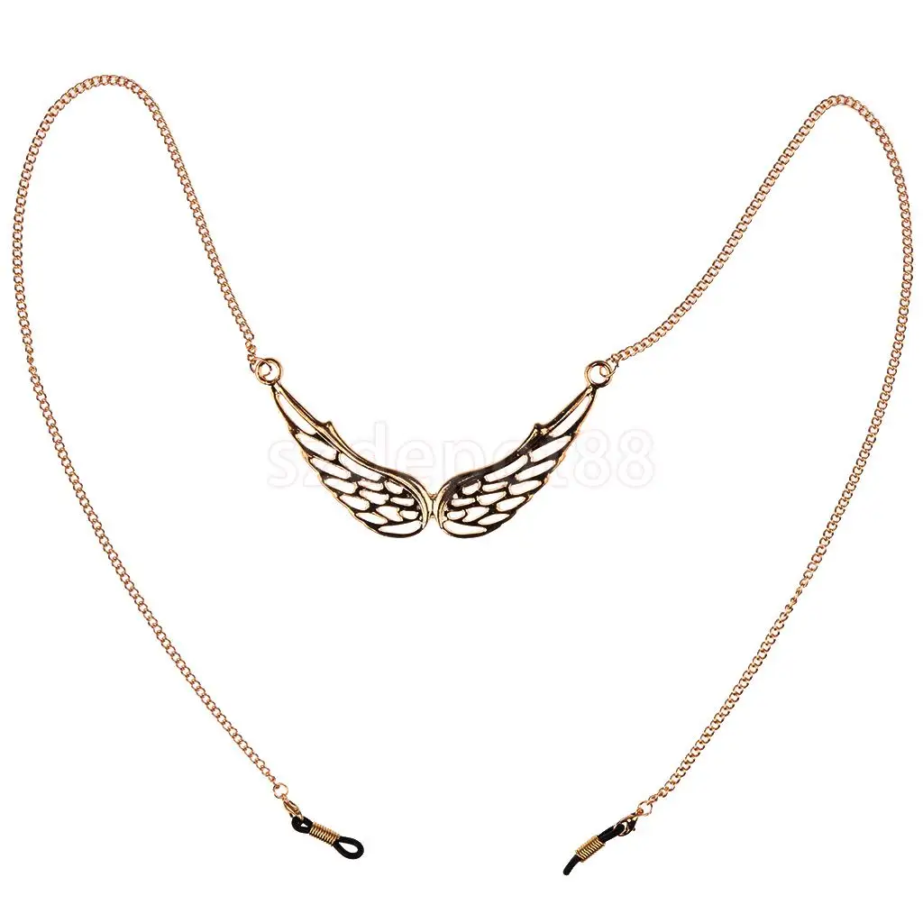 Sunglasses Lanyard Strap Necklace Metal Eyeglass Chain Cord Angel Wing Pendant