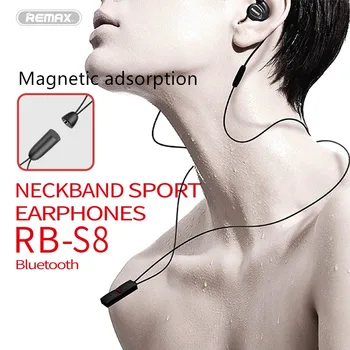 

REMAX RB-S8 Wireless Bluetooth Sport Running earphone Pendant Earhook Magnetic Adsorption Toggle Mobile Phone Music Headset