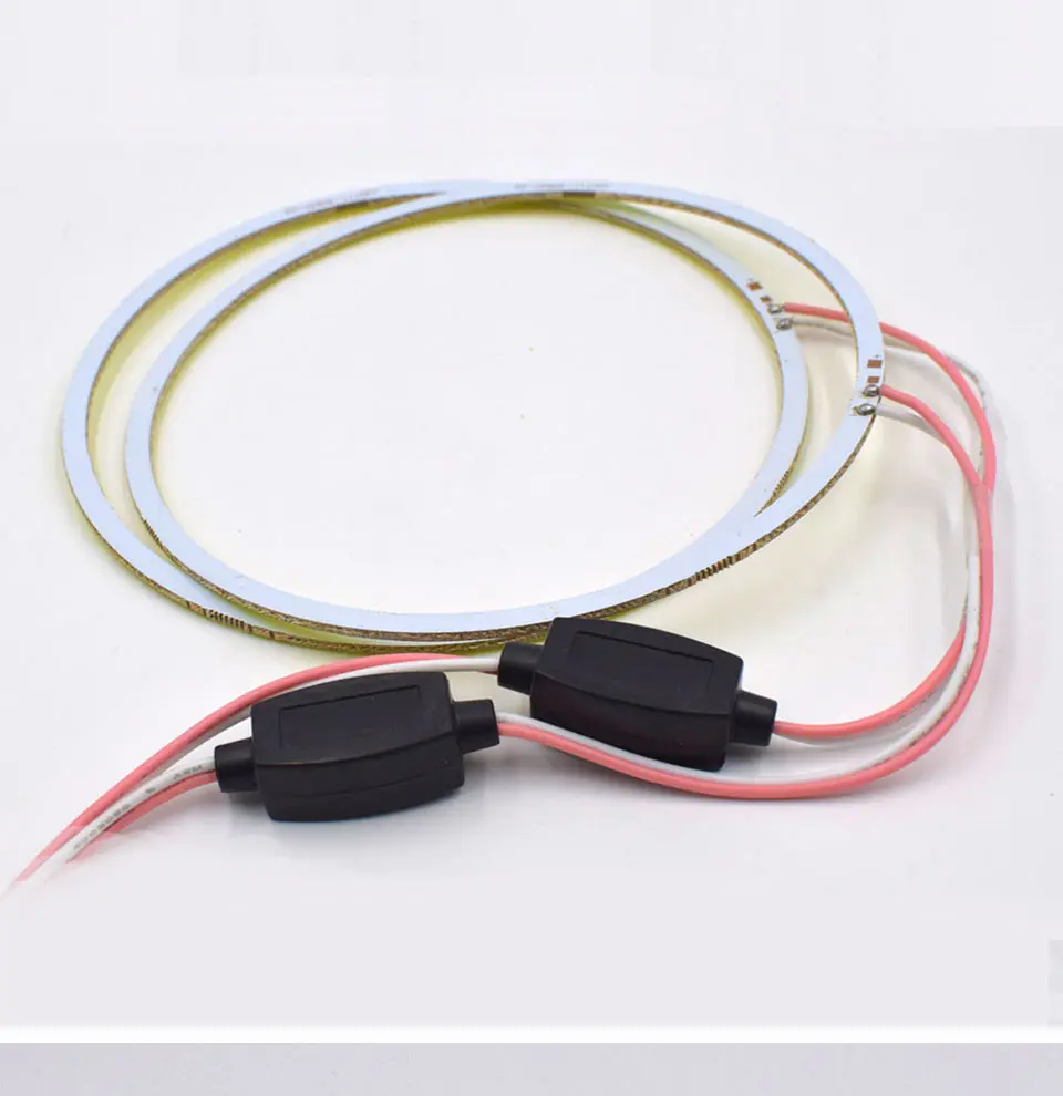Cold White Car Angel Eye COB Light Circle Ring Headlight Lamp 12V Auto DRL Decoration Fog Lights Bulb 60CM-120CM 6000K (8)