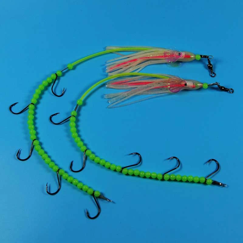 2pcs/4pcs 4 Fishing Lure Bait For Saltwater Luminous Longtail Octopus