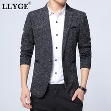 LLYGE мужской костюм Блейзер зауженное пальто впору мужские костюмы пальто черные однотонные мужские s длинный рукав Блейзер костюм размер плюс мужской уличная верхняя одежда