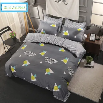 

BEST.WENSD New Simple pineapple bedclothes Fresh fruit duvet cover sets children dekbedovertrek 1 persoons housse de couette