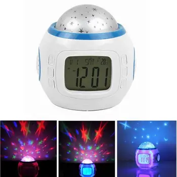 

Sky Star Children Baby Room Night Light Projector Lamp Bedroom Music Alarm Clock Color Change Multi-function Glowing Alarm Clock