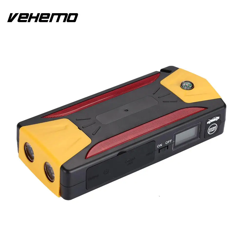 Vehemo 4USB Car Jump Starter Outdoor Power Bank Case Universal DIY Battery Charger Mobile Phone SOS No Battery