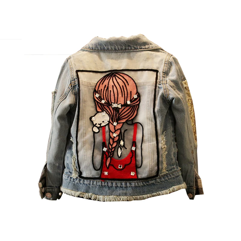 

Dollplus Spring Girl Denim Jacket Coat Kids Outerwear & Coats Girls Coat Children Clothes Tops Autumn Baby Jackets