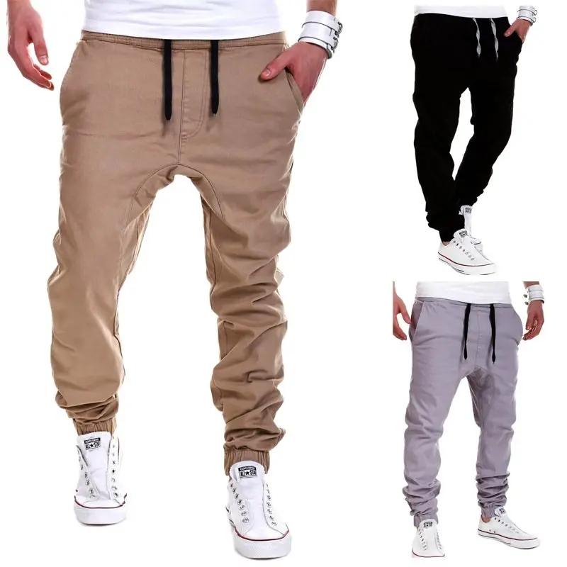 رجل هارين السراويل الربيع الخريف عارضة Sweatpants الهيب هوب الشارع الشهير السراويل الذكور مرونة الخصر المسار ركض الرجال السراويل MY050