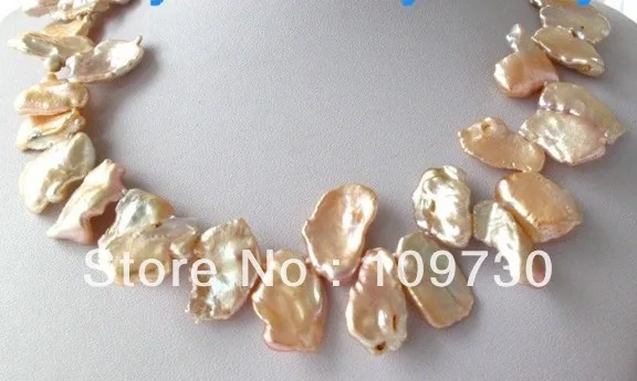 

Jewelry 0012515 Natural Pink Large Petal Reborn Keishi Keshi Pearl Necklace 18