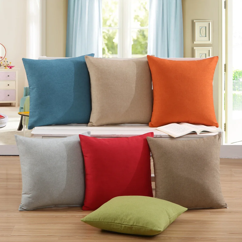 Современный минималистский сплошной цвет Чехлы для подушек cojines decorativos para диванная подушка