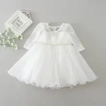2017 Nouveau Nouveau-Né Bébé Fille Baptême Robe Infantile Filles Princesse Dentelle À Manches Longues Baptême Robe Enfant Vêtements Bébé 8515