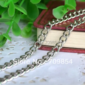

free shipping!!! 100meter/lot 5*1.2mm silver tone cable link chain jewelry chain