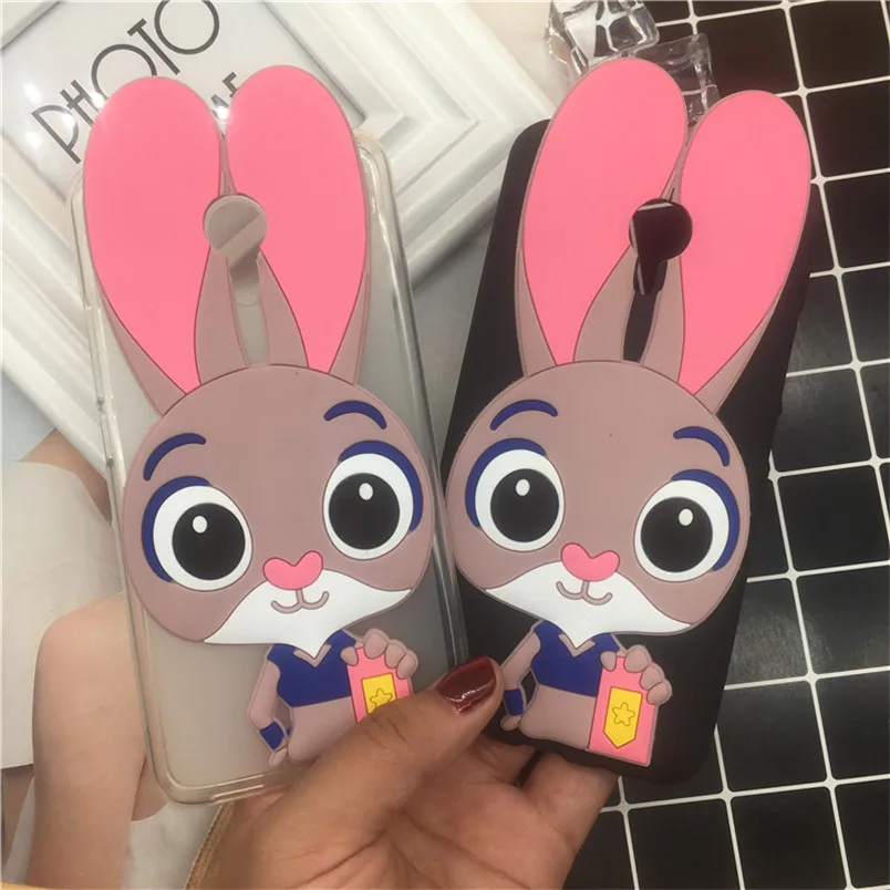 

for Wiko Harry Cases Cute 3D Silicon Rabbit Cartoon Soft Phone Back Skin Case Cover for Wiko Harry