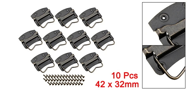 

Uxcell 42mmx32mm Iron Spray-Paint Drawer Box Ring Pull Handle Bronze Tone 10 Pack