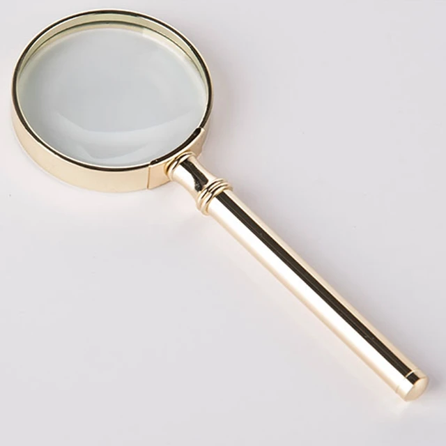 5 Inch 10x Magnifying Glass - Light Green Tint Glass Lens