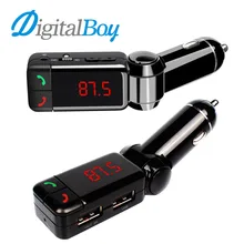 Digitalboy Беспроводной Bluetooth-гарнитуры для авто fm-передатчик MP3 аудио плеер Зарядное устройство громкой связи вызов двойной зарядка через USB для телефона