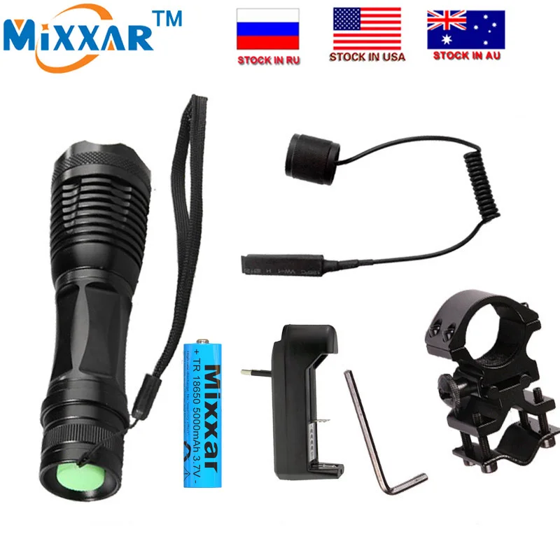 

zk20 Dropshipping Powerful T6 led tactical flashlight torch bike flashlight bicycle lantern Hunting Light 18650 battery camping