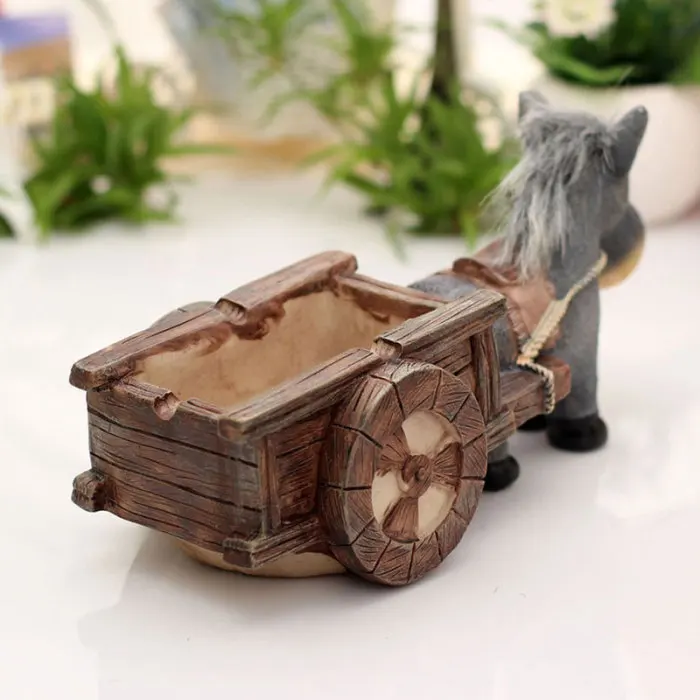 Ослик Pull Cart смолы пепельница ремесла украшение подарок для дома гостиная E2S
