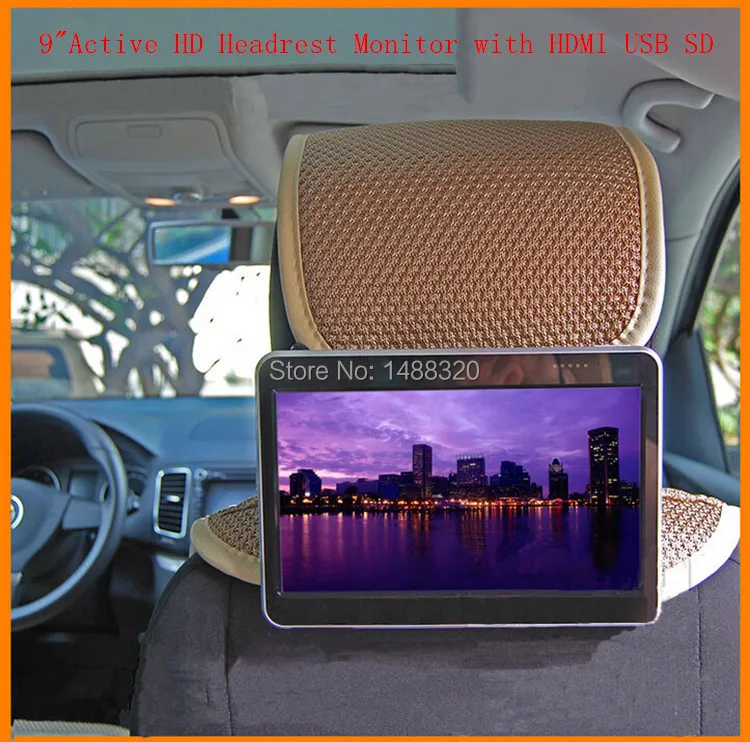 One pair touch screen digital 9" LED Car Monitor Headrest Monitor