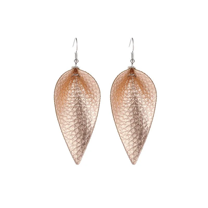 

Boho PU Leather Teardrop Dangle Statement Earrings Women Designer Jewelry Big Statement Vintage Statement Earrings Wholesale