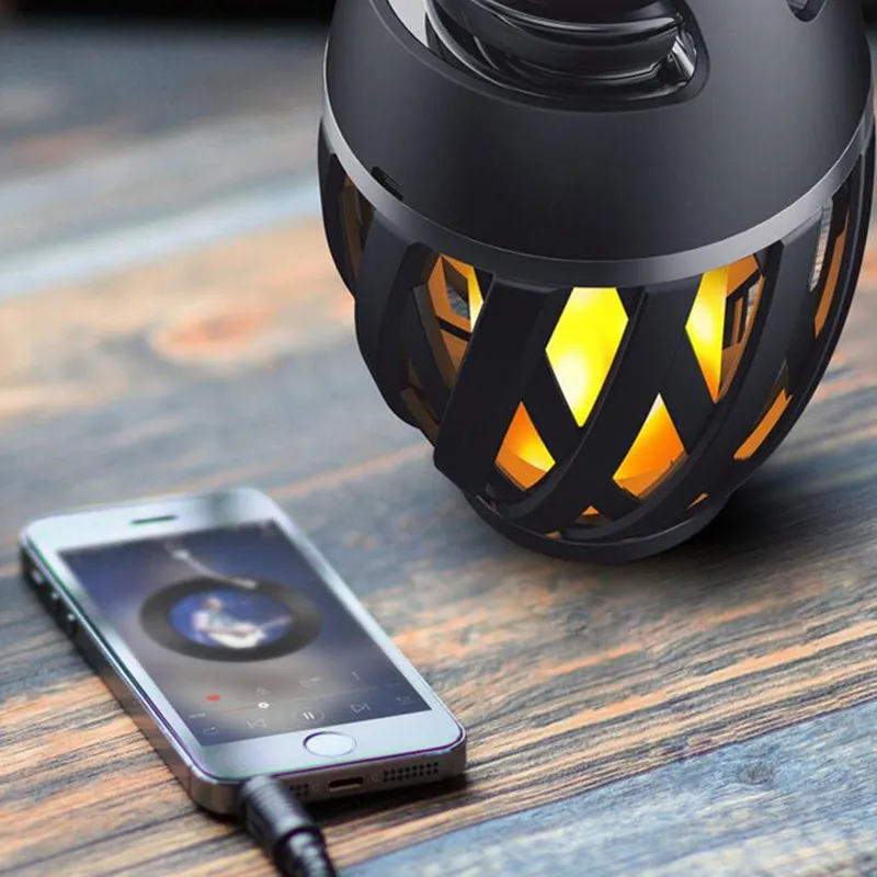 Bluetooth динамик USB светодиодные лампы пламени Открытый Портативный Led пламя