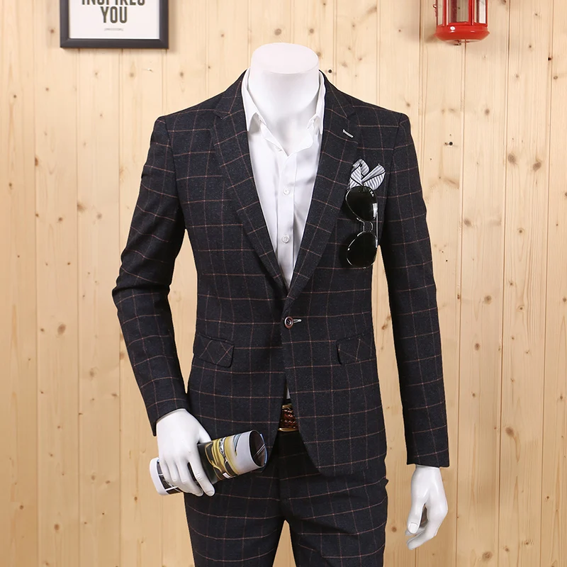 Для мужчин одежда Блейзер Для мужчин пиджак синий зеленый пиджак slim fit нежный Для мужчин повседневные клетчатые костюмы для Для мужчин свадебные жених верхняя одежда