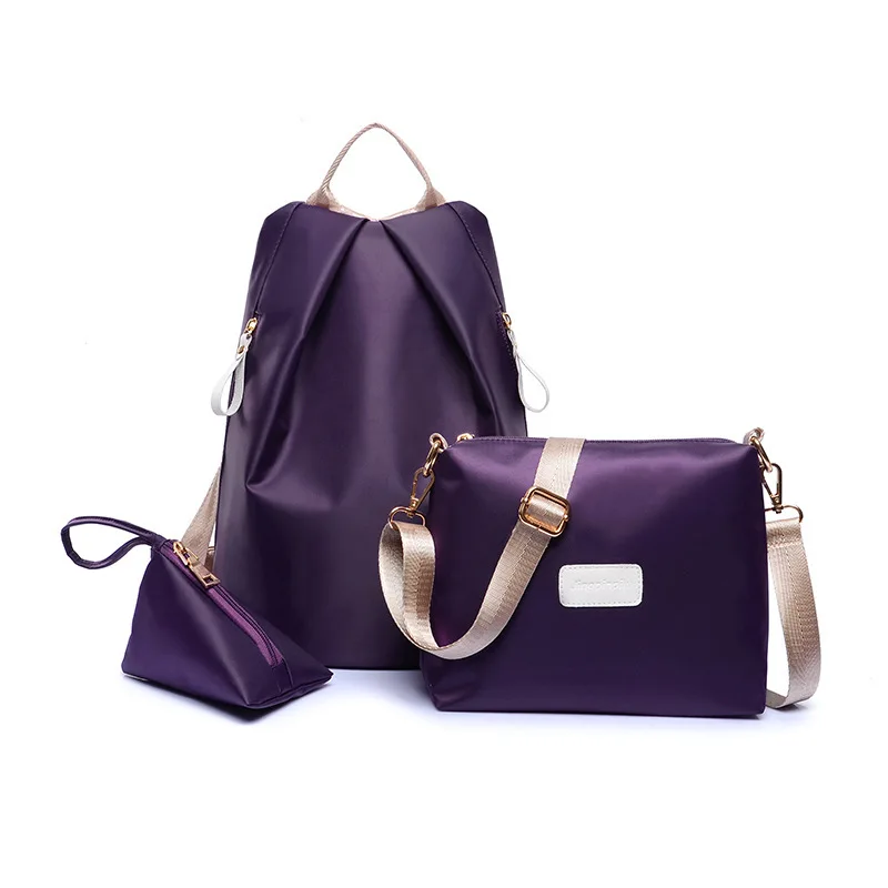 LDAJMW 3 шт./компл. нейлон родитель-ребенок сумка на оба плеча водонепроницаемый дорожный рюкзак высокая Кроссбоди сумка для девочек путешествия organiz - Цвет: Violet