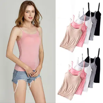 Summer Sexy Camis Women Crop Top Sleeveless Shirt Sexy Slim Lady Bralette Padded Tops Strap Skinny Vest Camisole Summer Sexy Camis Women Crop Top Sleeveless Shirt Sexy Slim Lady Bralette Padded Tops Strap Skinny Vest Camisole