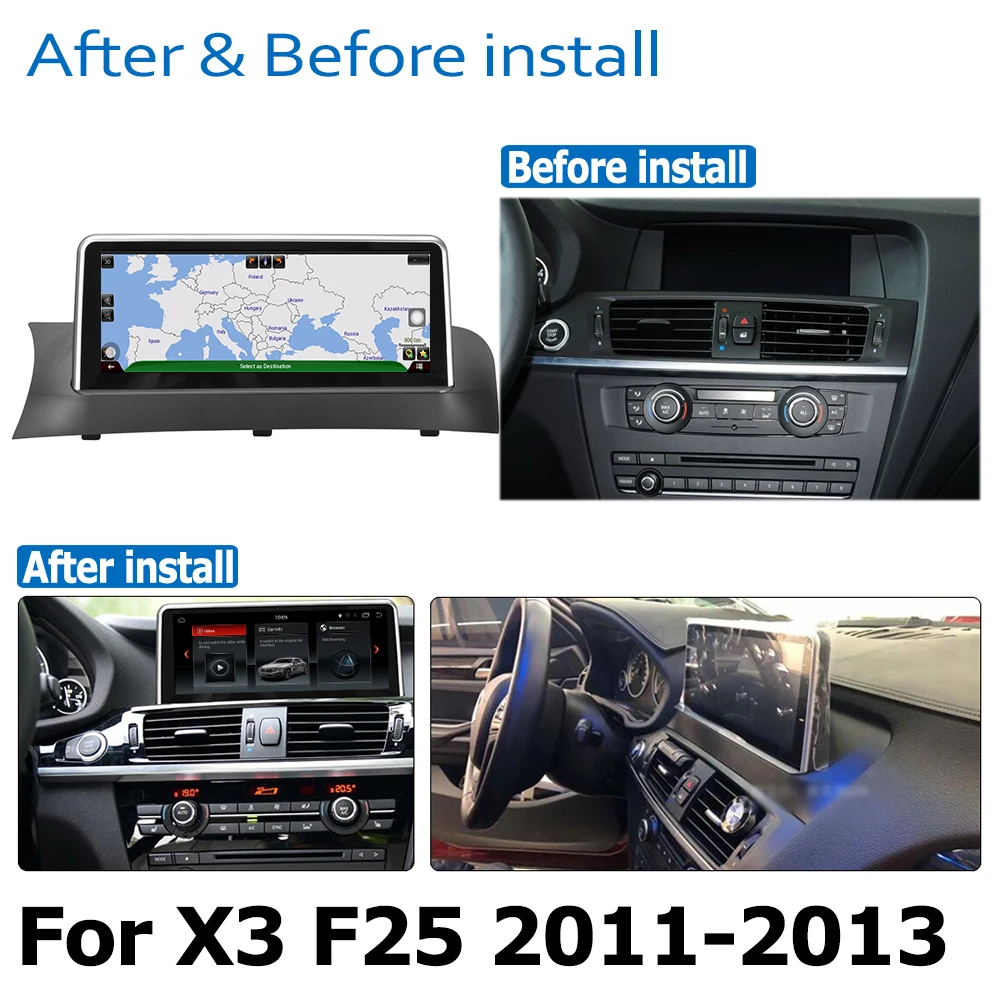 Sale Android 8.0 up Car GPS Navi Screen For BMW X3 F25 2011~2013 CIC Multimedia Recorder BT WIFI Google 2+32G RAM IPS Screen 2