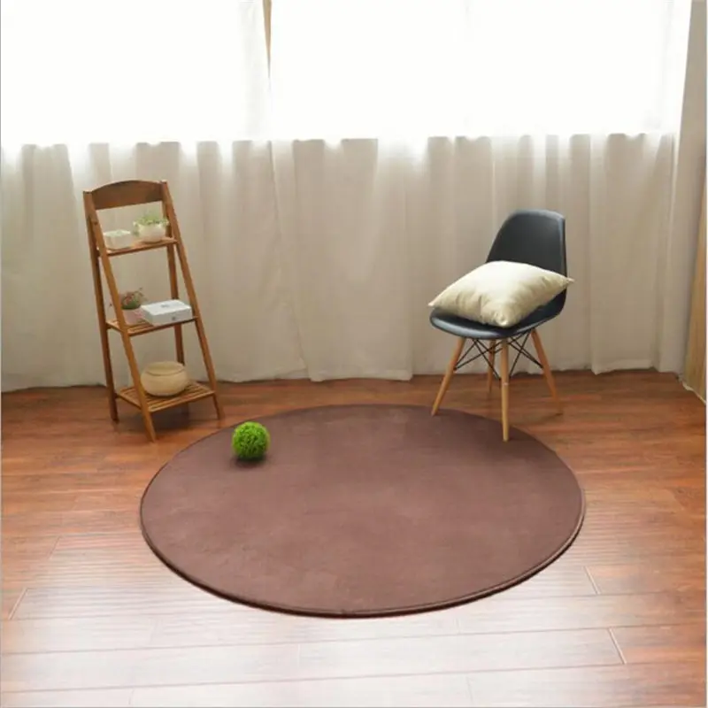 Простые круглые ковры в японском стиле для гостиной, спальни, мягкие коврики для чистки ковров, для дома, напольный коврик для двери, детский коврик на толстой площади - Цвет: 6