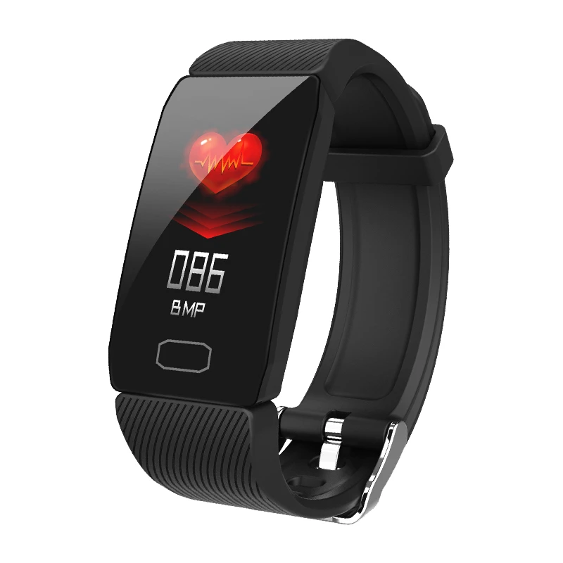 LIGE спортивный браслет пульсометр Монитор артериального давления умные часы для поддержания здорового образа жизни IP67 Водонепроницаемый фитнес-трекер Pulsera inteligente - Цвет: Black