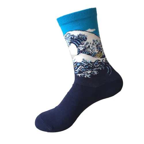 3D модные винтажные Ретро художественные Носки с рисунком, новинка, забавные носки унисекс для мужчин и женщин, абстрактная картина маслом, искусство, дизайнерские носки - Цвет: Коричневый