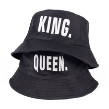 TUNICA N Повседневная Мужская рыболовная шляпа хлопок ведро мода король+ Королева Рыбацкая шляпа с буквенным принтом уличная Панама