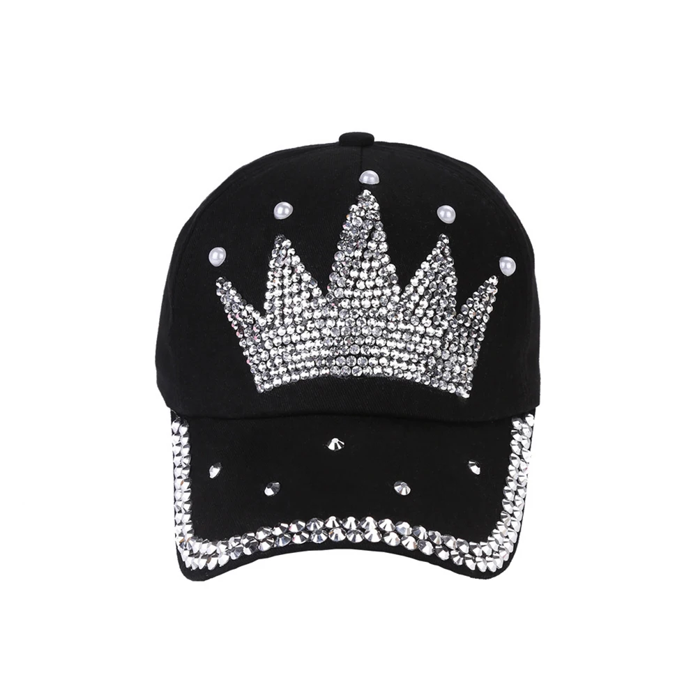 Новая женская Корона искусственный жемчуг стразы Бейсболка Snapback уличная шляпа от солнца