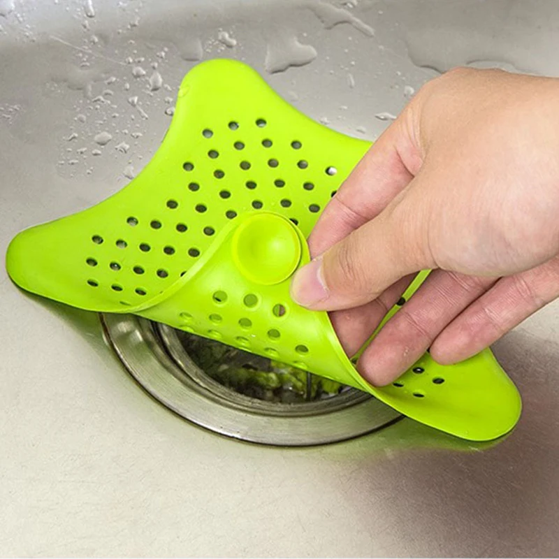 

1PC Pentastar Sewer Outfall Strainer Bathroom Sink Filter Anti-blocking Floor Drain Hair Stopper & Catcher Kitchen Accessory