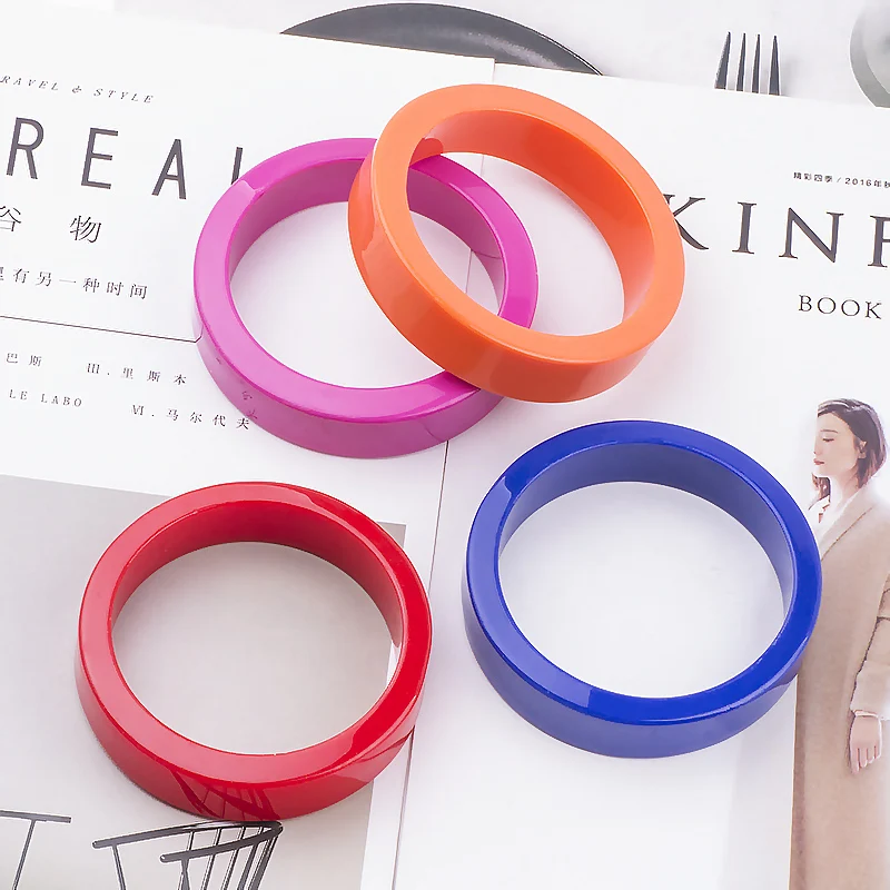 Trendy Resin Cuff Fashion Bracelets Bangles for Women Wide Geometric Acrylic Big Bracelets Simple Charm Party Gifts New Jewelry (1)