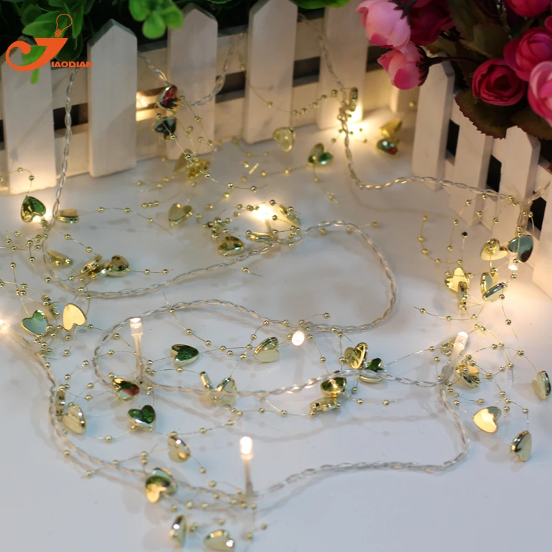gold heart pearl lights (3)