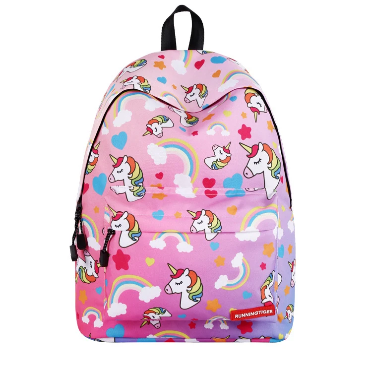Школьные рюкзаки для девочек, детские школьные сумки, ортопедический рюкзак, светильник с 3D принтом единорога, Детская сумка для подростков, школьные сумки для девочек - Цвет: F