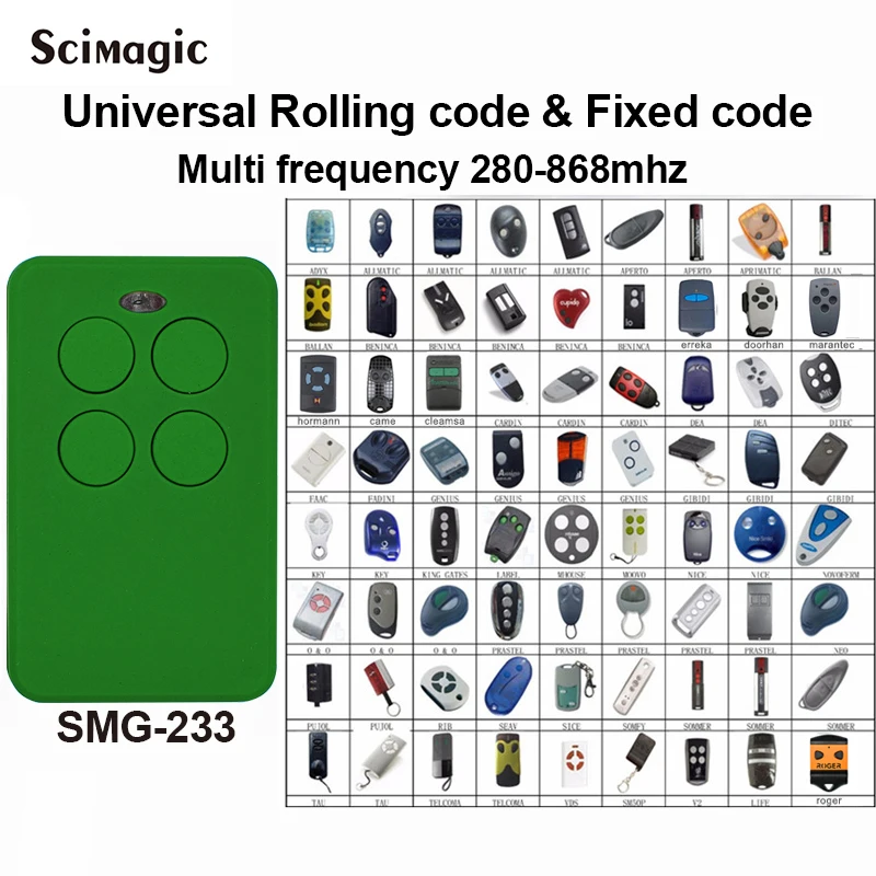 

Universal gate remote control LABEL SPYCO Novoferm Novotron Peccinin PUJOL SOMFY ST2 TAU TELCOMA DITEC door phone key duplicator