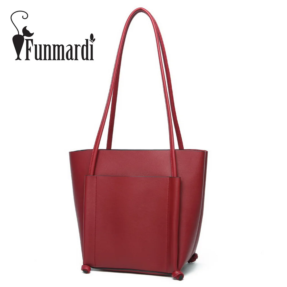 

FUNMARDI Luxury simple design PU leather handbag Fashion star style women bags New Brand shoulder bag Famous totes bags WLHB1585