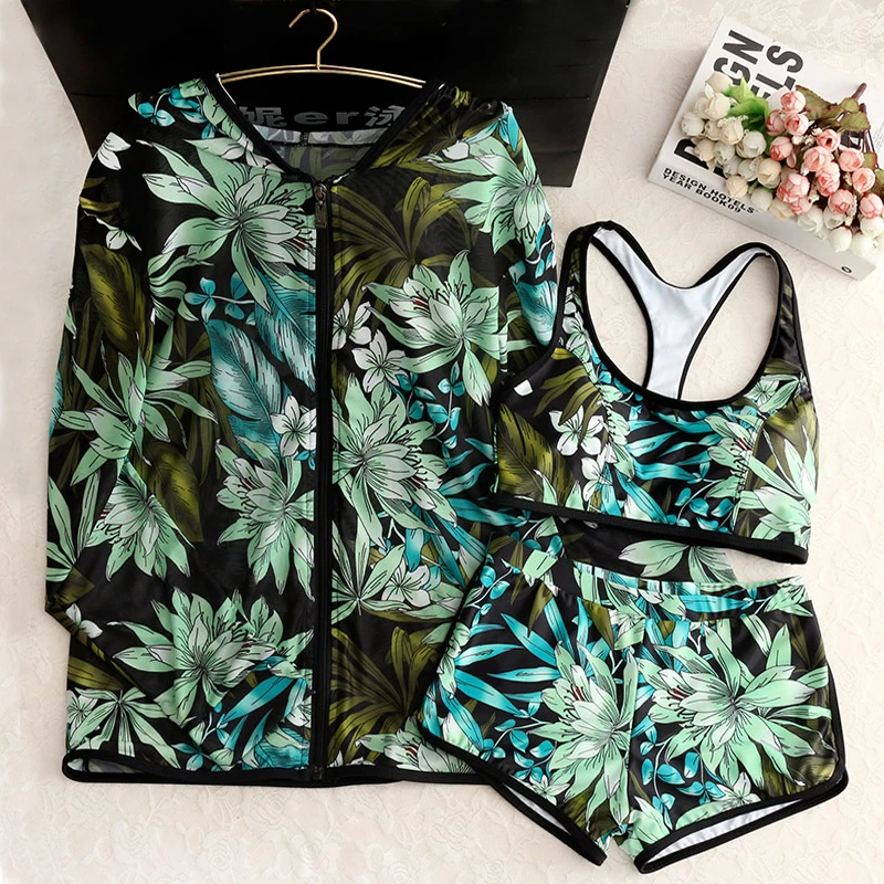 

2018 Sporty High Waist Green Leaf Bikini Women Swimwear Swimuit Beachewear Bikini Set Bathing Suit Swim Wear Biquini