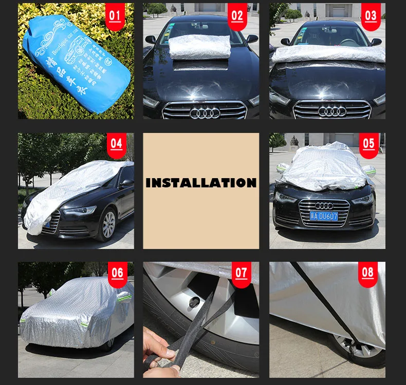 Capa de Carro Alumínio à Prova Água para o Automóvel Acessórios do Carro Grosso Camada Folha Dwaterproof Subaru Jeep Renegado Toyota Rav4 Capa Estilo 3 15 High Quality Automóveis e motos