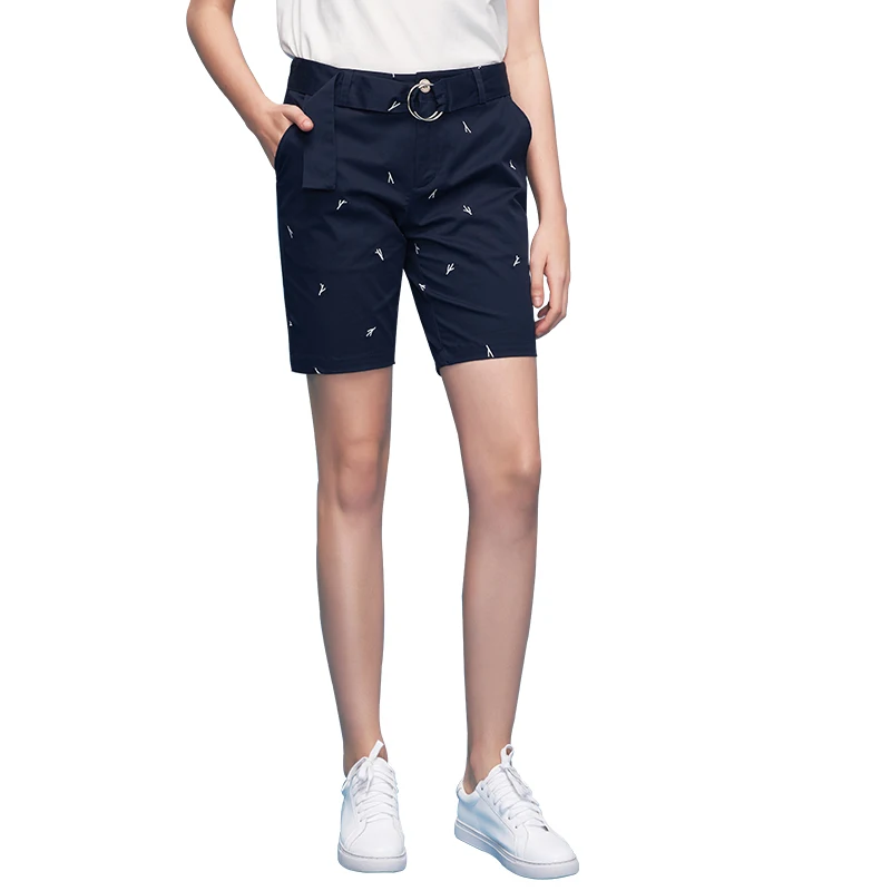 Toyouth Summer New Korean Style Funny branch Embordery straight Shorts women's shorts loose shorts women