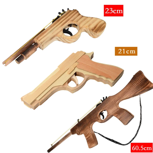 Buy 3D DIY Wooden Toy gun Bullet Rubber Band Launcher