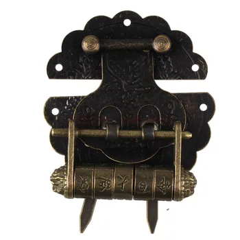 

1Set 6*6cm Retro Round buckle + Chinese Trumpet Password lock Chest Box Code Password locks for Wood Suitcase Drawer Cabinet