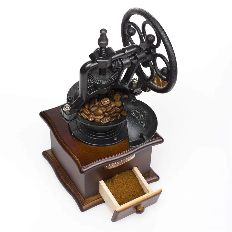 MICCK винтажная кофемолка керамический заусенец ядро деревянный кофе в зернах мельница шлифовальный круг обозрения дизайн ручной шлифовальный станок