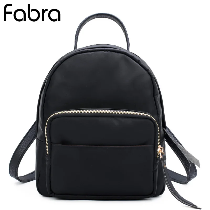

Fabra Nylon Waterproof Women Backpack Fashion Small School Shoulder Bags Backpacks Girls Travel Travel Backpacks Daypacks Black