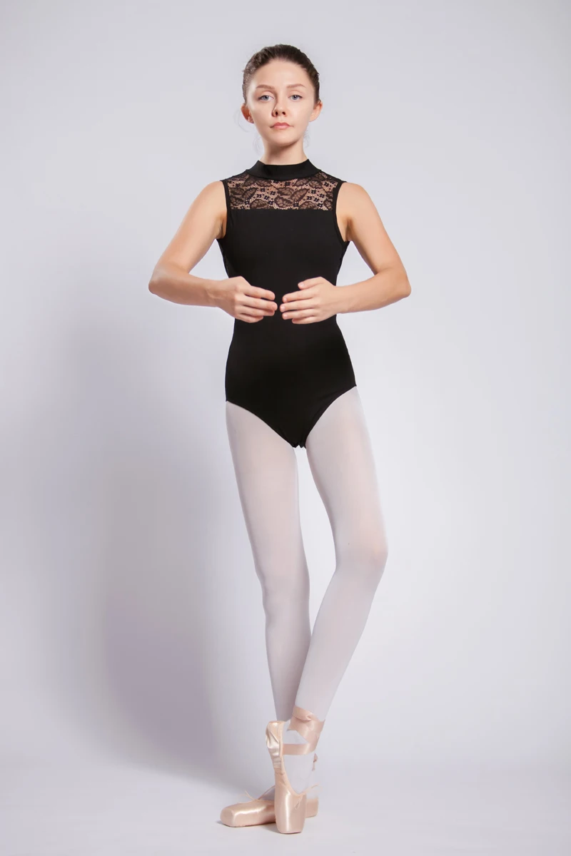 Гимнастический купальник для женщин с высоким горлом, кружевной танцевальный костюм для женщин, высокое качество, сексуальные черные сиреневые балетные гимнастические леотарды, боди