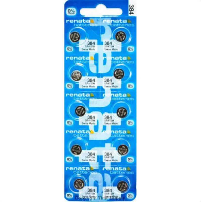 

10PCS/LOT Original Swiss Battery 384 SR41SW 1.55V for Watch Silver 384 SR41SW RENATA Watch Batteries Free Shipping
