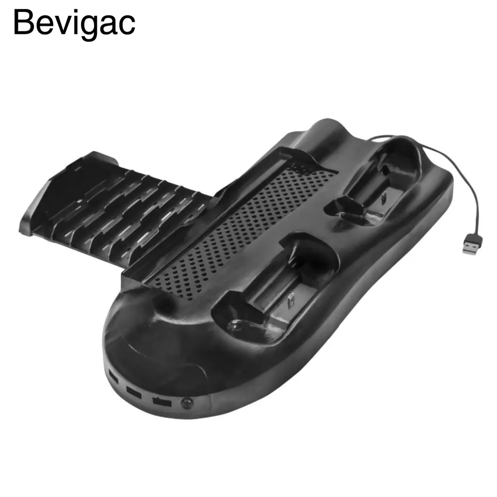 

Bevigac Vertical Console Stand w/ Cooling Fan Dual Controller Charging Station And Game Storage Rack For Xbox One X Accessories